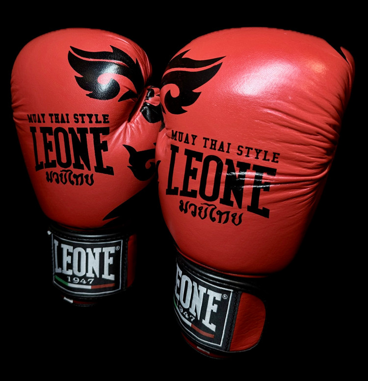 دستکش بوکس چرم قرمز leone