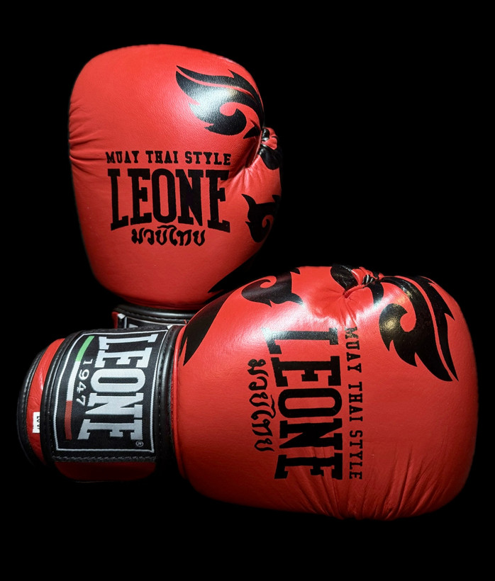 دستکش بوکس چرم قرمز leone