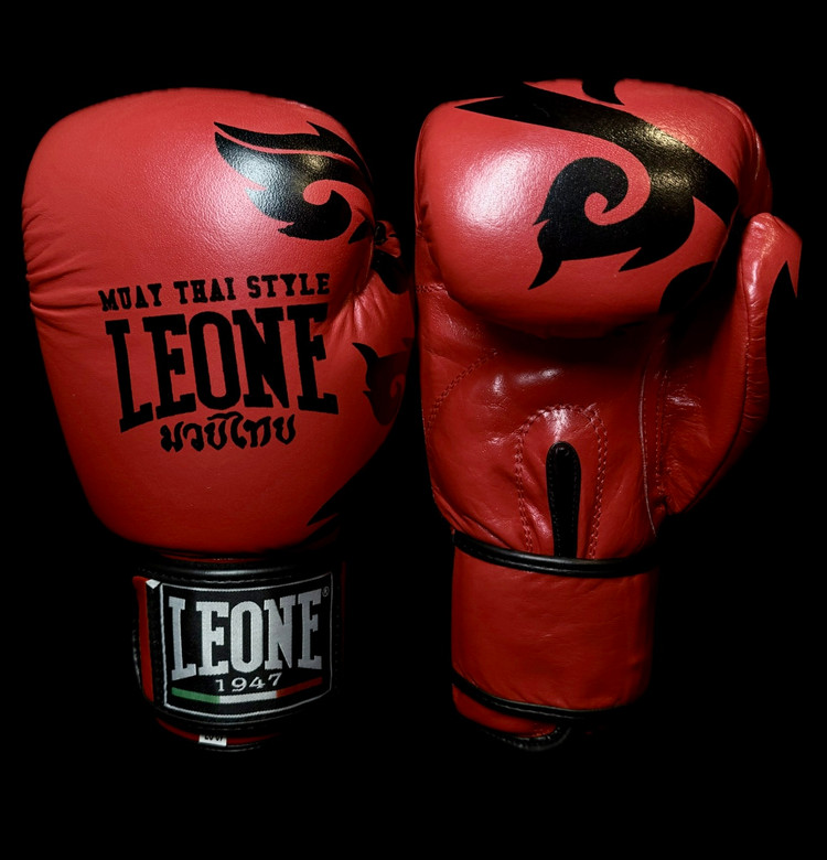 دستکش بوکس چرم قرمز leone